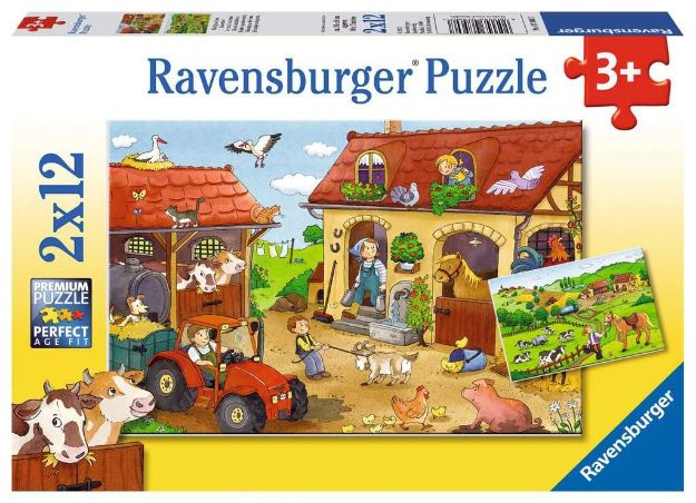 Bild von Ravensburger 07560 Puzzle Fleißig auf dem Bauernhof 2 x 12 Teile