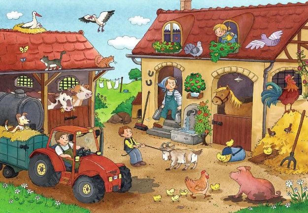 Bild von Ravensburger 07560 Puzzle Fleißig auf dem Bauernhof 2 x 12 Teile