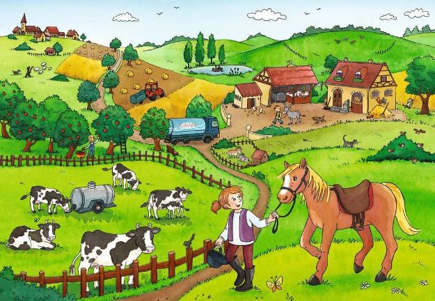 Bild von Ravensburger 07560 Puzzle Fleißig auf dem Bauernhof 2 x 12 Teile