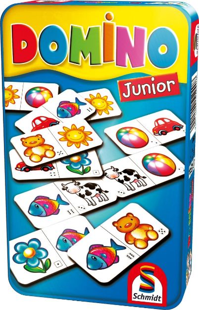 Bild von Schmidt Spiele Domino Junior Mitbringspiel in der Metalldose - 51240