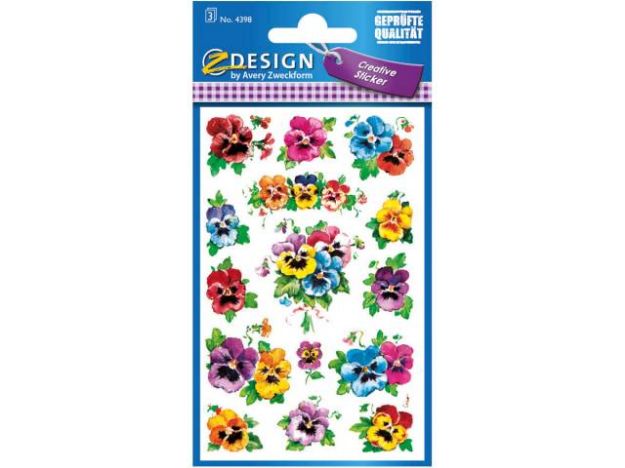 Bild von Schmucketikett 4398 Stiefmütterchen - verschiedene Varianten - Eine Verkaufseinheit = 10 Stück