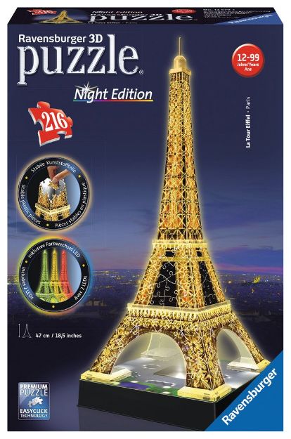 Bild von Ravensburger 12579 Puzzle 3D Eiffelturm Night Edition 216 Teile