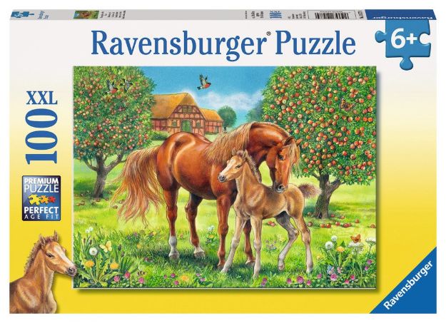 Bild von Puzzle 100T XXL Pferdeglück auf der Wiese - 10577