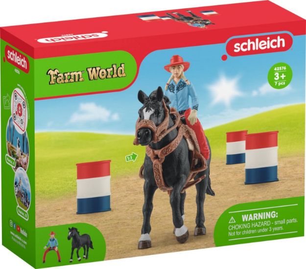 Bild von schleich® Farm World 42576 Barrel Racing mit Cowgirl
