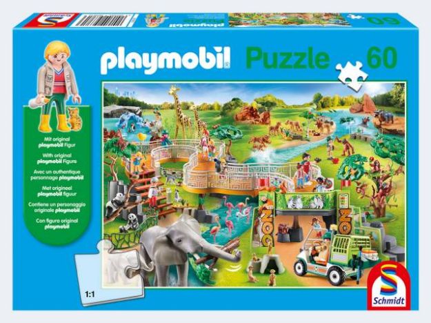 Bild von Puzzle 60T Zoo mit Playmobil Figur - 56381