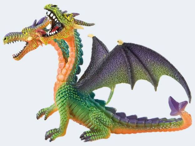 Bild von Bully Drache mit 2 Köpfen grün 13cm - 75596