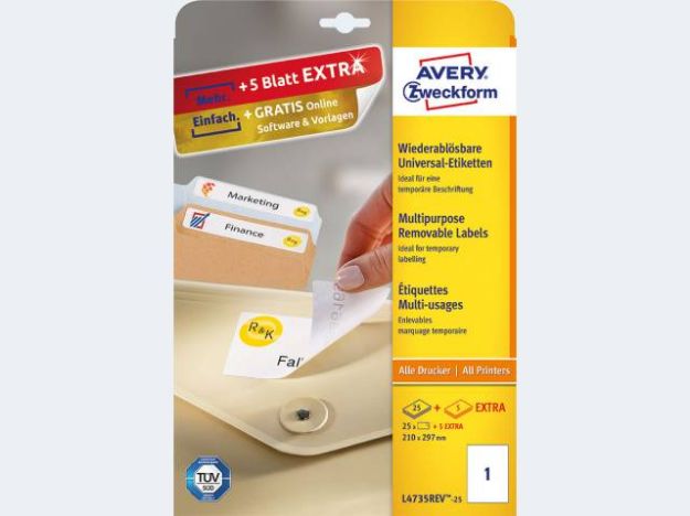 Bild von Etikett 4735 ILK 210x297 A4 25 Stück 25Bl - L4735REV-25