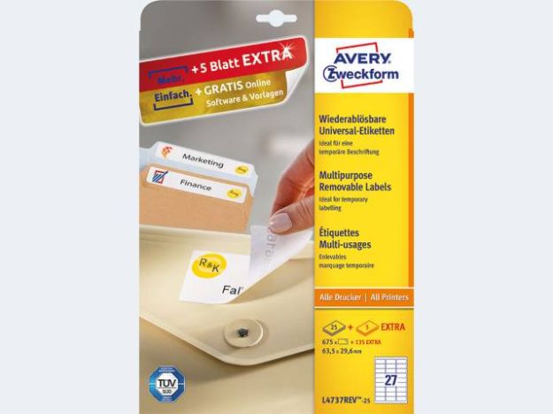 Bild von Etikett 4737 ILK 63,5x29,6 mm - L4737REV-25