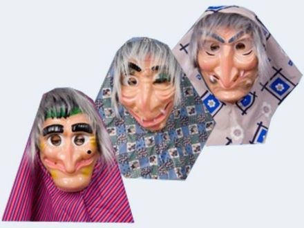 Zeige Details für Maske Hexe mit Kopftuch und Haare für Erwachsene - 161.251.00 Bild von Maske Hexe mit Kopftuch und Haare für Erwachsene - 161.251.00