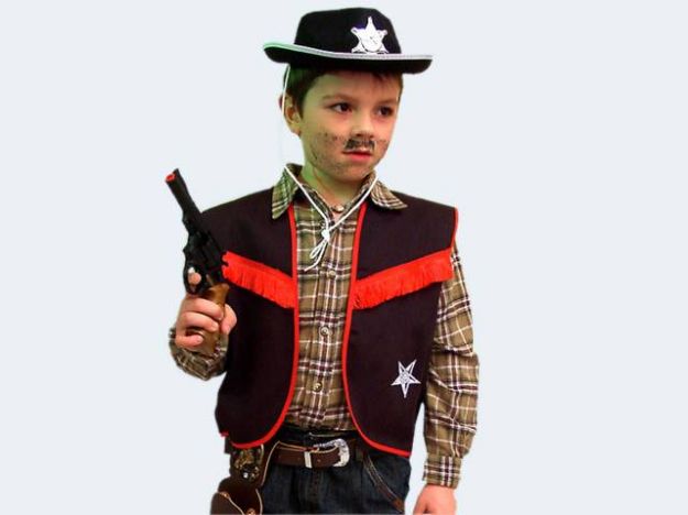 Bild von Cowboy Weste Gr128 Stoffschwarz mit Fransen - 118.052.28