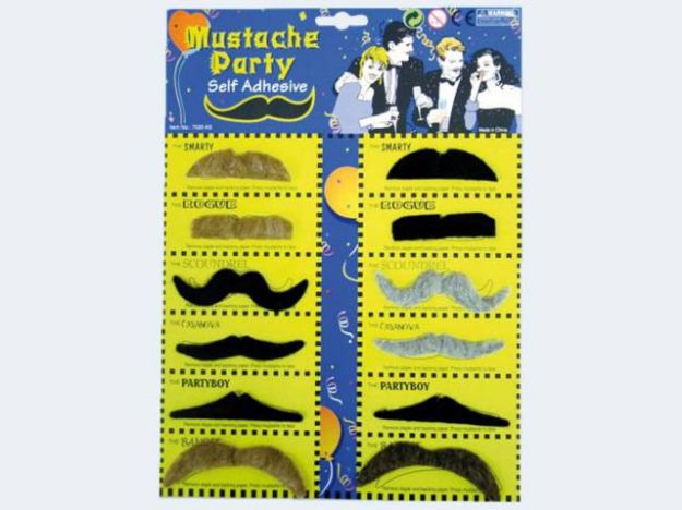 Bild von Schnurrbart a.Kte. versch.Formen Karte=12 - Eine Verkaufseinheit = 12 Stück - 500.100.01