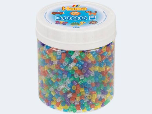 Bild von Hama 3000 Perlen glitter in Dose gemischt - 209-54