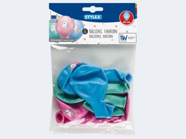 Bild von 6 Luftballons "Einhorn"  - 14741