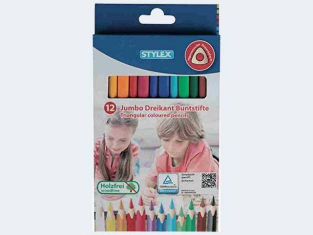 Bild von Buntstifte, Dreikant, Jumbo, 12 Stück - 25092