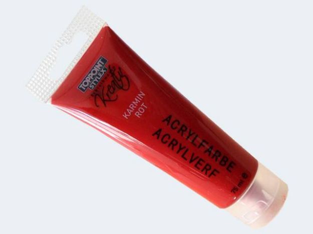 Bild von Acrylfarbe 75ml in Tube karminrot - 28642