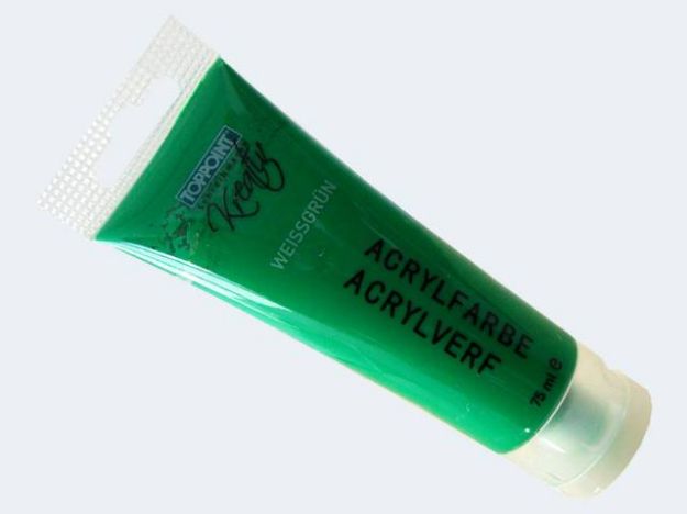 Bild von Acrylfarbe 75ml in Tube weissgrün - 28643