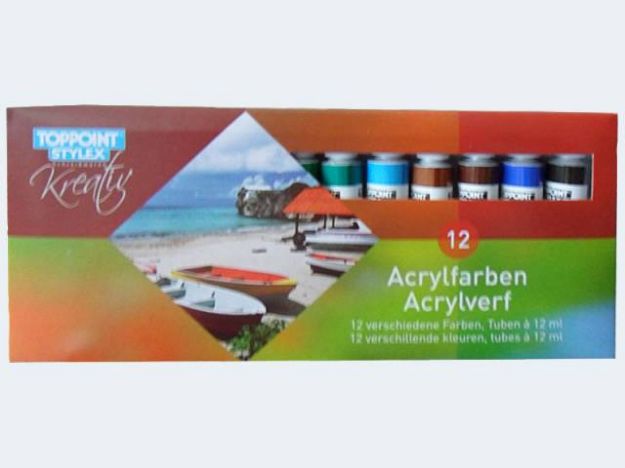 Bild von 12 Acrylfarben in Tube 12 Farben a 12ml - 28651