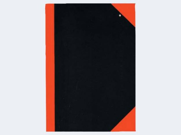 Bild von Kladde A6/96Bl kariert schwarz/rot - 29116