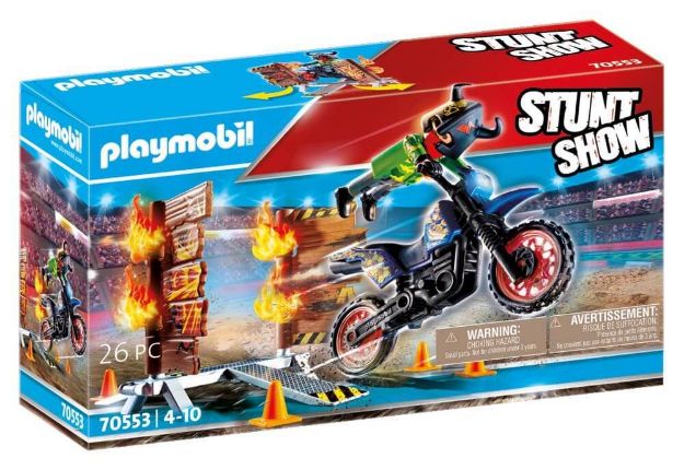 Bild von PLAYMOBIL® - Stuntshow Motorrad mit Feuerwand - 70553