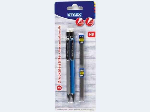 Bild von 2 Druckbleistifte SB 0,5/0,7mm + 2 Minendosen - 31436