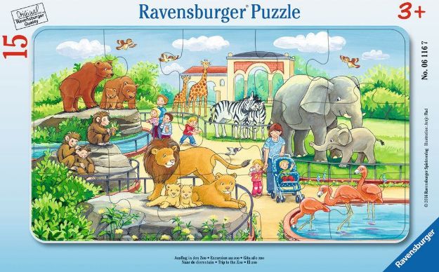 Bild von Ravensburger 06116 Rahmenpuzzle Ausflug in den Zoo 15 Teile
