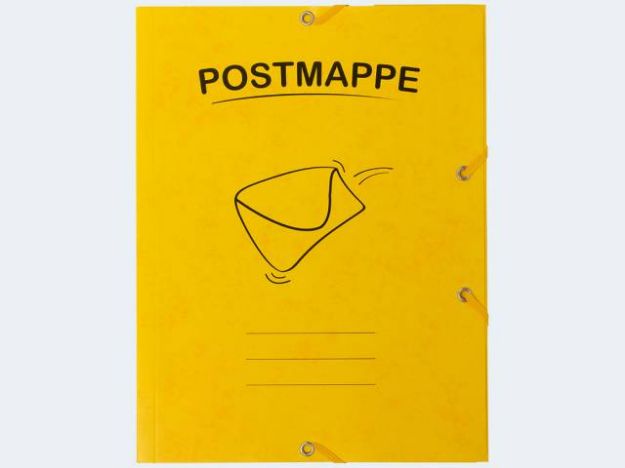 Bild von Postmappe A4 gelb Karton mit Gummizug - 43138