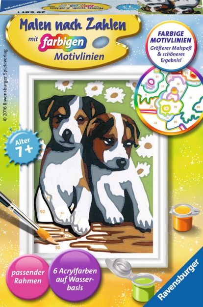 Bild von Ravensburger 29681 Malen nach Zahlen Süße Welpen
