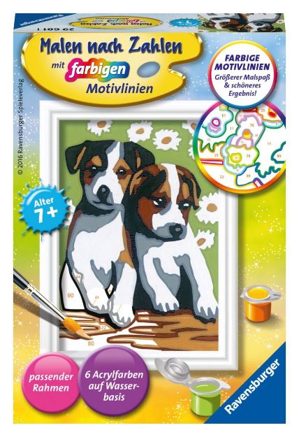 Bild von Ravensburger 29681 Malen nach Zahlen Süße Welpen