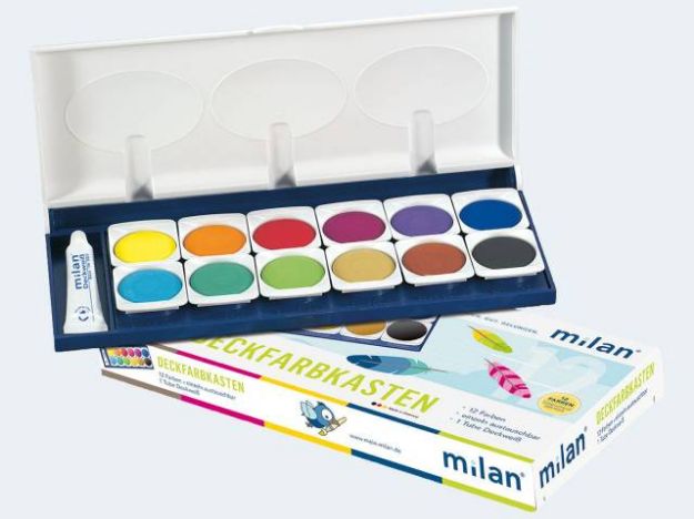 Bild von Milan Deckfarbkasten 12 Fbn/Deckweiss - 300/12