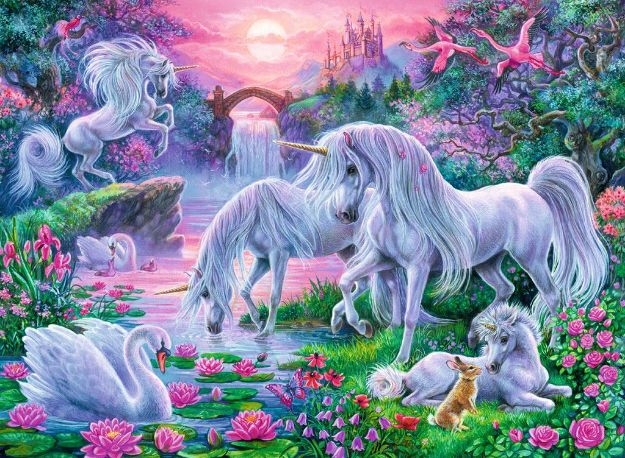 Bild von Ravensburger 10021 Puzzle Einhörner im Abendrot 150 Teile