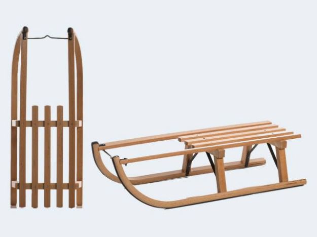 Bild von Davoser Rodel 90cm Buche Lattensitz natur lackier - 01090