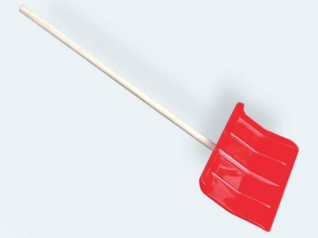 Bild von Schneeschieber 28x85cmKunststoff rot/Holzstiel - 630
