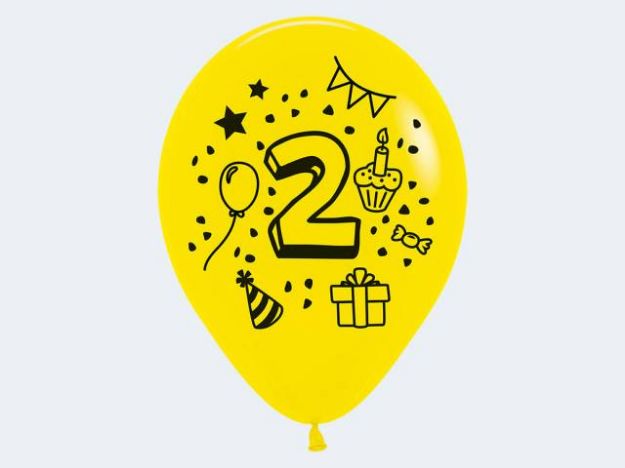 Bild von 7 Luftballon "2" bunt 30cm - 12412