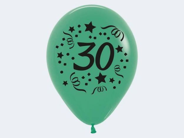 Bild von 7 Luftballon "30" bunt 30cm - 12423