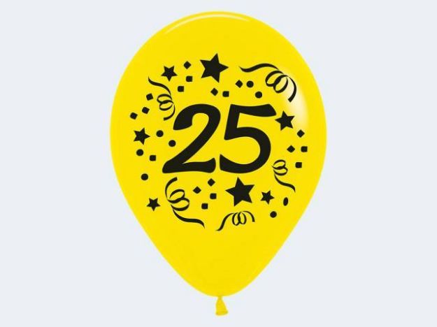 Bild von 7 Luftballon "25" bunt 30cm - 12422