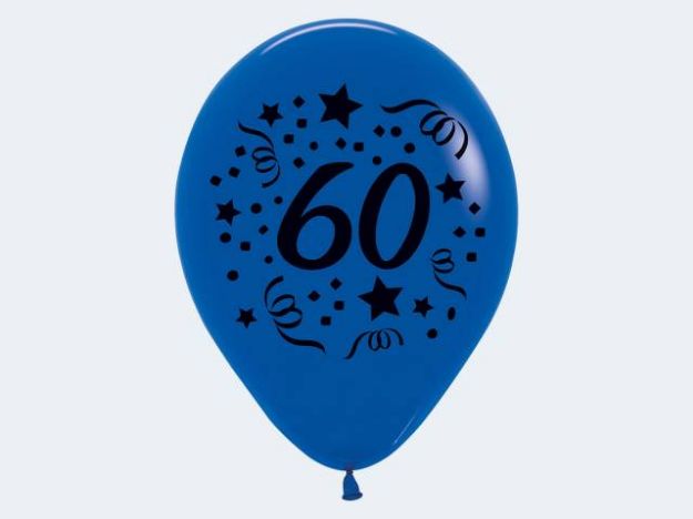 Bild von 7 Luftballon "60" bunt 30cm - 12426