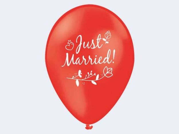 Bild von 25 Luftballon Just Married rot 30cm - 12571