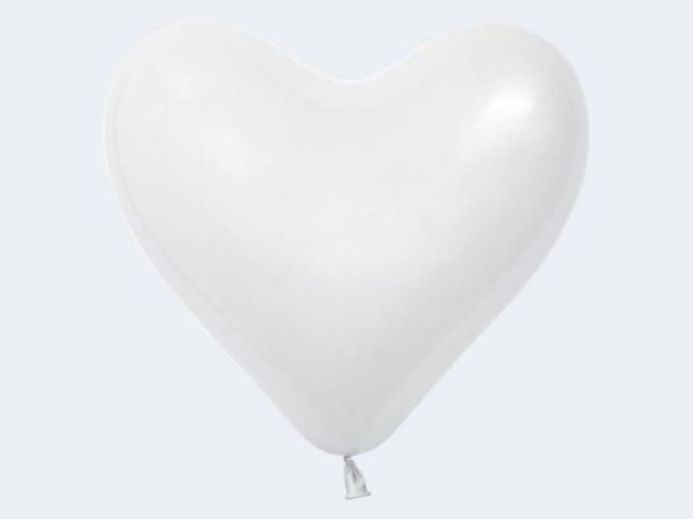 Bild von 12 Herz Luftballon weiss 25cm - 12766