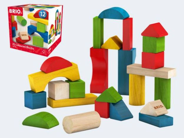 Bild von BRIO 25 Bunte-Holzbausteine - 30114