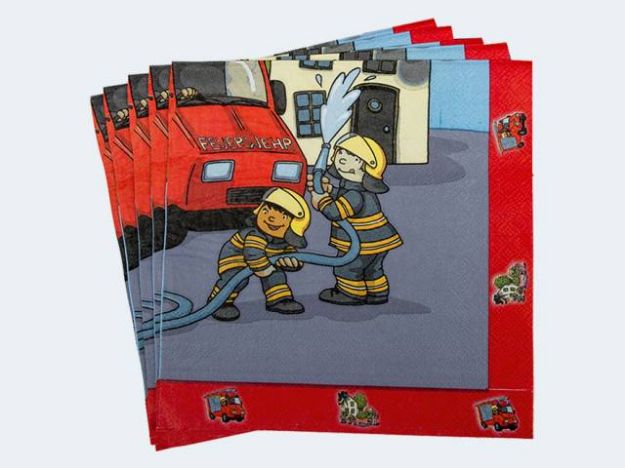 Bild von 20 Servietten Feuerwehr 33x33cm 3-lagig - 19502