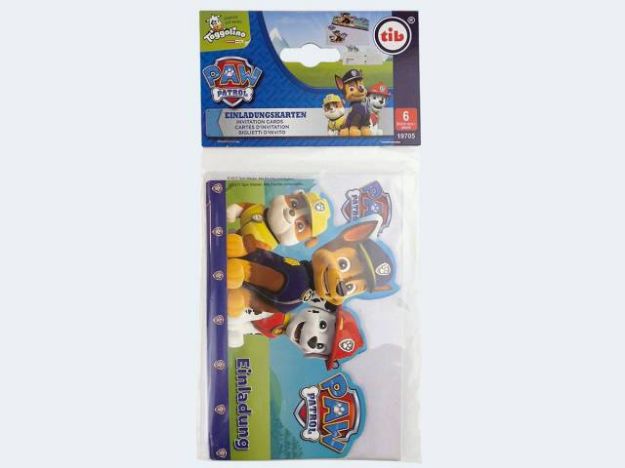 Bild von 6/6 Einladungskarten Paw Patrol A6/C6 - 19705