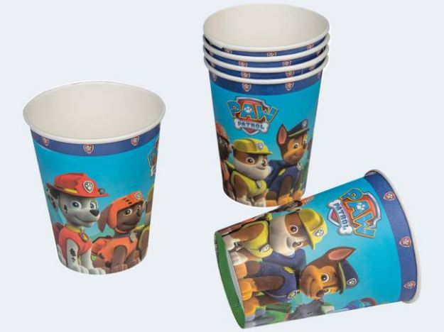 Bild von 6 Papp-Becher Paw Patrol 0,2l - 19701