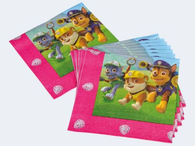 Bild von 20 Servietten Paw Patrol pink 33x33cm 3-lagig - 19715