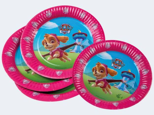 Bild von 6 Papp-Teller Paw Patrol pink 23cm - 19713