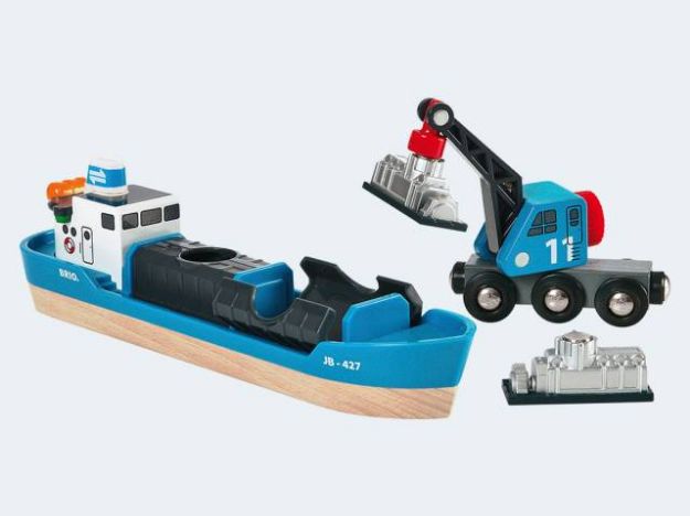 Bild von BRIO Containerschiff mit Kranwagen - 33534