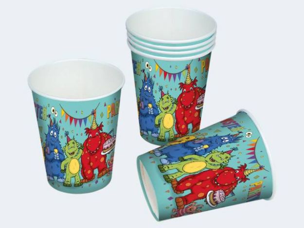 Bild von 8 Papp-Becher Monster 0,2l - 19961