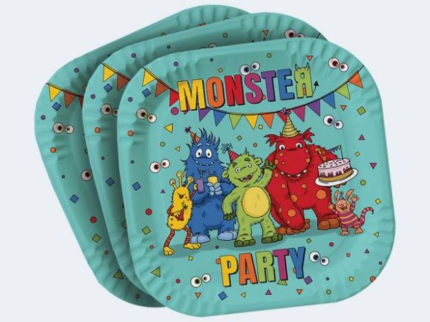Bild von 8 Papp-Teller Monster 23cm - 19960