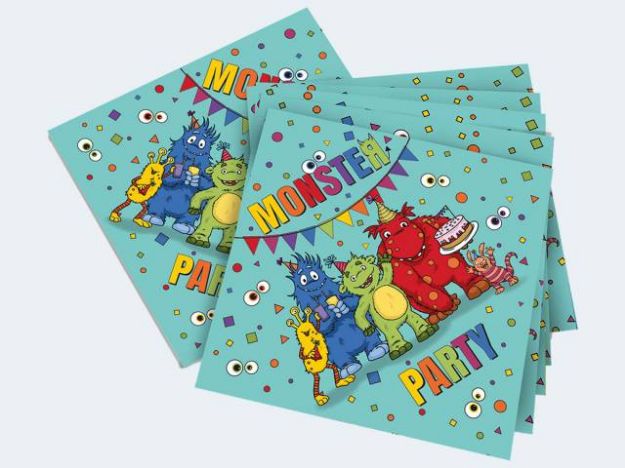 Bild von 20 Servietten Monster 33x33cm 3-lagig - 19962