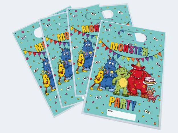 Bild von 8 Geschenkbeutel Monster 2-seitig bedruckt 17x23c - 19968