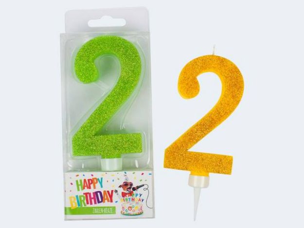 Bild von Glitter-Zahlenkerze 2 Maxi - 941909